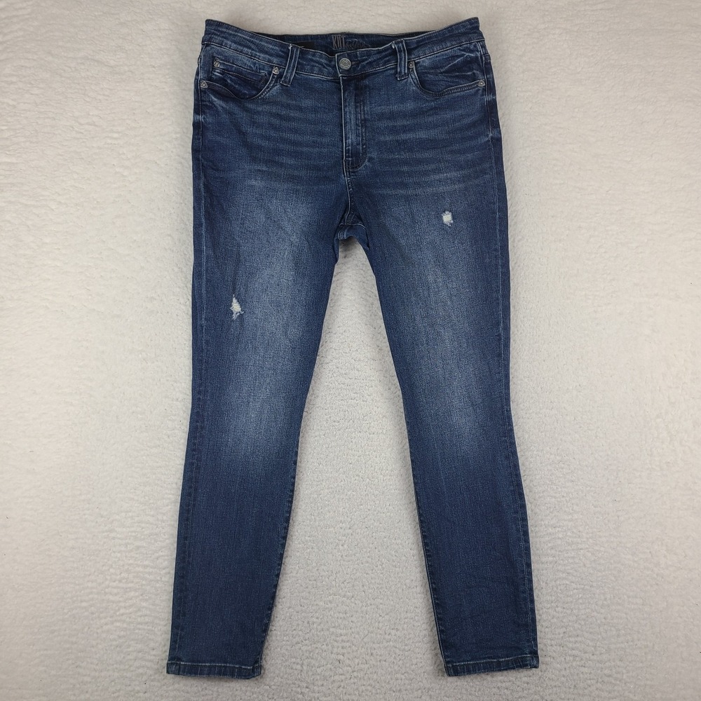 Kut From The Kloth Jeans Womens 14 Blue Carlo Ankle Skinny Dark Wash‎ Denim